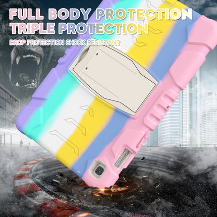 3-Layer Protection Screen Frame + PC + Silicone Shockproof Combination Case with Holder For Samsung Galaxy Tab S5e T720(Colorful Pink)-garmade.com