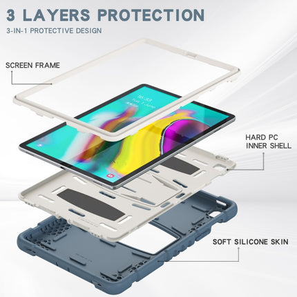 3-Layer Protection Screen Frame + PC + Silicone Shockproof Combination Case with Holder For Samsung Galaxy Tab S5e T720(Cornflower Blue)-garmade.com