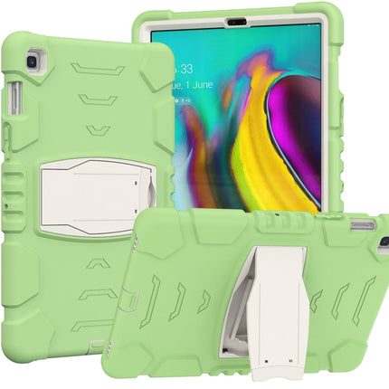 3-Layer Protection Screen Frame + PC + Silicone Shockproof Combination Case with Holder For Samsung Galaxy Tab S5e T720(Matcha Green)-garmade.com