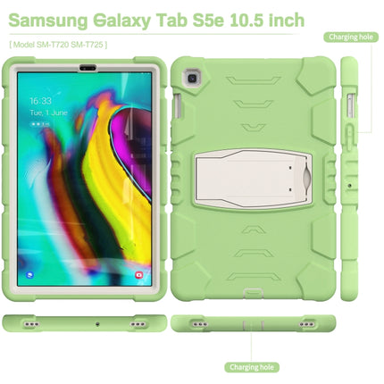 3-Layer Protection Screen Frame + PC + Silicone Shockproof Combination Case with Holder For Samsung Galaxy Tab S5e T720(Matcha Green)-garmade.com