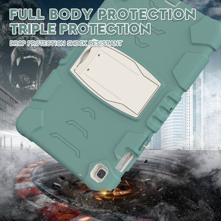 3-Layer Protection Screen Frame + PC + Silicone Shockproof Combination Case with Holder For Samsung Galaxy Tab S5e T720(Emerald Green)-garmade.com