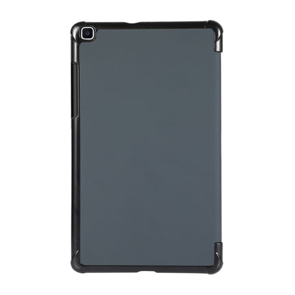 For Samsung Galaxy Tab A7 Lite 8.4 T220/225 3-folding Skin Texture Horizontal Flip TPU + PU Leather Case with Holder(Black)-garmade.com