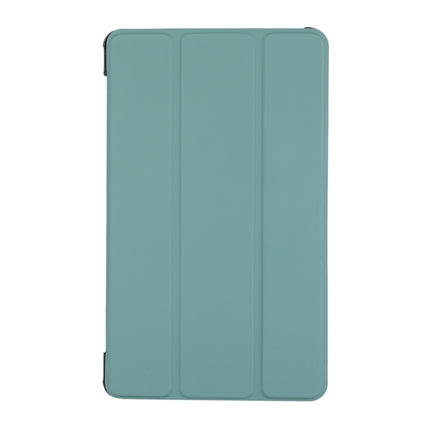 For Samsung Galaxy Tab A7 Lite 8.4 T220/225 3-folding Skin Texture Horizontal Flip TPU + PU Leather Case with Holder(Green)-garmade.com