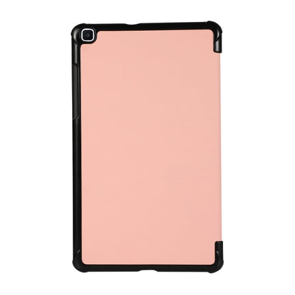 For Samsung Galaxy Tab A7 Lite 8.4 T220/225 3-folding Skin Texture Horizontal Flip TPU + PU Leather Case with Holder(Pink)-garmade.com