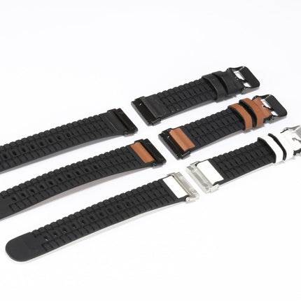 For Fitbit Versa 3 Leather + Silicone Replacement Strap Watchband(White)-garmade.com