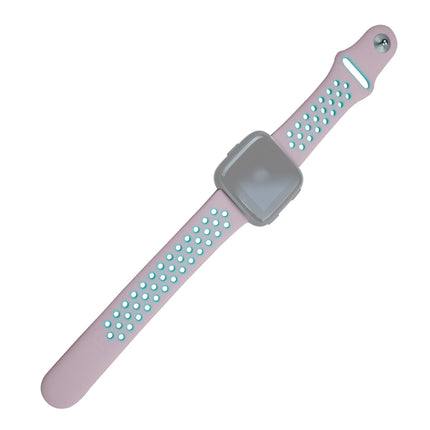 For Fitbit Versa 3 Two-color Silicone Replacement Strap Watchband(Pink Blue)-garmade.com