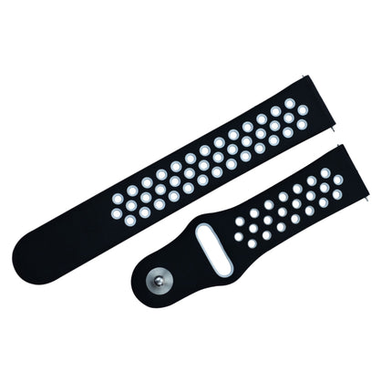 For Fitbit Versa 3 Two-color Silicone Replacement Strap Watchband(Black White)-garmade.com