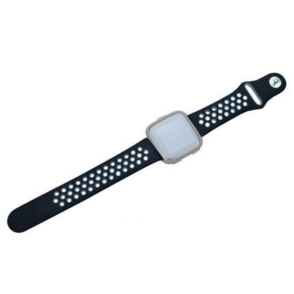 For Fitbit Versa 3 Two-color Silicone Replacement Strap Watchband(Black Grey)-garmade.com