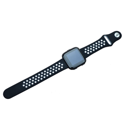 For Fitbit Versa 3 Two-color Silicone Replacement Strap Watchband(Black Grey)-garmade.com