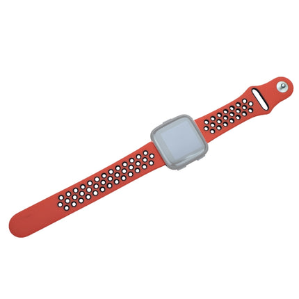 For Fitbit Versa 3 Two-color Silicone Replacement Strap Watchband(Red Black)-garmade.com
