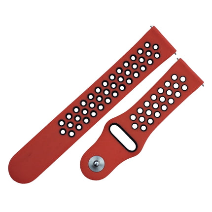 For Fitbit Versa 3 Two-color Silicone Replacement Strap Watchband(Red Black)-garmade.com