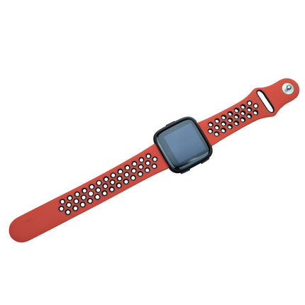 For Fitbit Versa 3 Two-color Silicone Replacement Strap Watchband(Red Black)-garmade.com