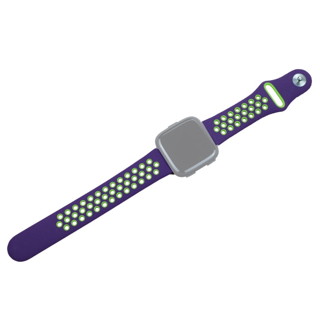 For Fitbit Versa 3 Two-color Silicone Replacement Strap Watchband(Purple Green)-garmade.com