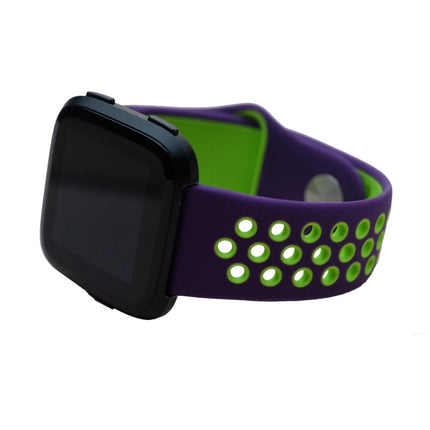 For Fitbit Versa 3 Two-color Silicone Replacement Strap Watchband(Purple Green)-garmade.com