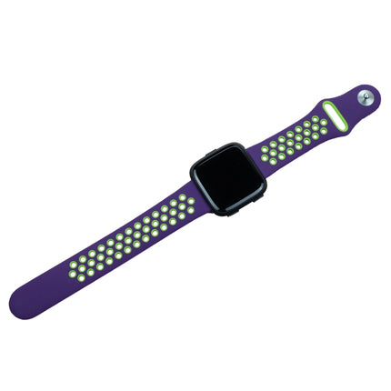 For Fitbit Versa 3 Two-color Silicone Replacement Strap Watchband(Purple Green)-garmade.com