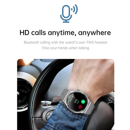 GT69 1.3 inch IPS Touch Screen IP67 Waterproof Bluetooth Earphone Smart Watch, Support Sleep Monitoring / Heart Rate Monitoring / Bluetooth Call(Silver)-garmade.com