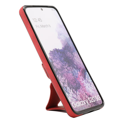 For Samsung Galaxy S20 Ultra-thin Shockproof Protective Case with Holder & Metal Magnetic Function(Red)-garmade.com