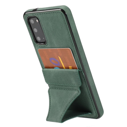 For Samsung Galaxy S20 Ultra-thin Shockproof Protective Case with Holder & Metal Magnetic Function(Green)-garmade.com