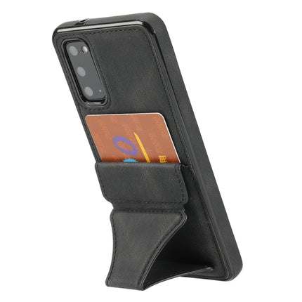 For Samsung Galaxy S20 Ultra-thin Shockproof Protective Case with Holder & Metal Magnetic Function(Black)-garmade.com