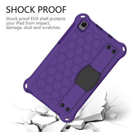 For Samsung Galaxy Tab A7 Lite 8.7 (2021) T220/T225 Honeycomb Design EVA + PC Four Corner Shockproof Protective Case with Strap(Purple+Black)-garmade.com