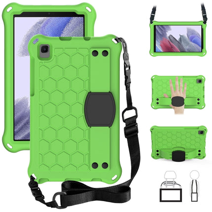 For Samsung Galaxy Tab A7 Lite 8.7 (2021) T220/T225 Honeycomb Design EVA + PC Four Corner Shockproof Protective Case with Strap(Green+Black)-garmade.com