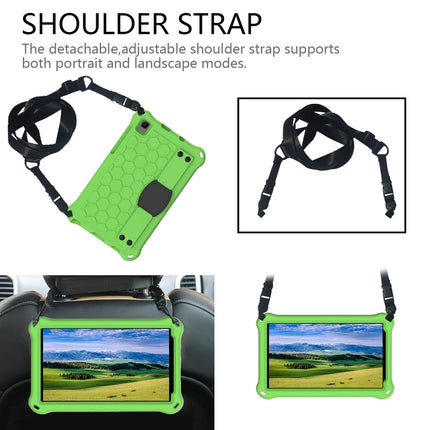 For Samsung Galaxy Tab A7 Lite 8.7 (2021) T220/T225 Honeycomb Design EVA + PC Four Corner Shockproof Protective Case with Strap(Green+Black)-garmade.com