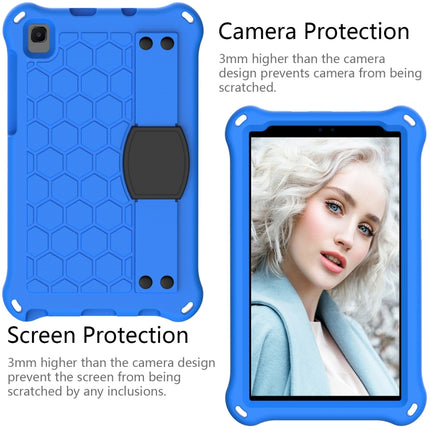 For Samsung Galaxy Tab A7 Lite 8.7 (2021) T220/T225 Honeycomb Design EVA + PC Four Corner Shockproof Protective Case with Strap(Blue+Black)-garmade.com