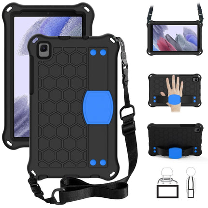 For Samsung Galaxy Tab A7 Lite 8.7 (2021) T220/T225 Honeycomb Design EVA + PC Four Corner Shockproof Protective Case with Strap(Black+Blue)-garmade.com