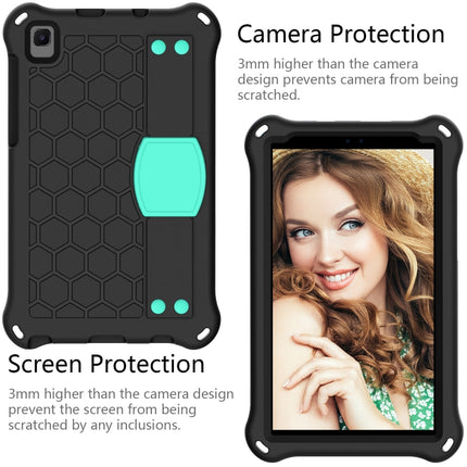 For Samsung Galaxy Tab A7 Lite 8.7 (2021) T220/T225 Honeycomb Design EVA + PC Four Corner Shockproof Protective Case with Strap(Black+Mint)-garmade.com