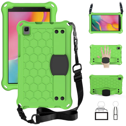 For Samsung Galaxy Tab A 8.0 & S Pen (2019)P200/P205 Honeycomb Design EVA + PC Four Corner Shockproof Protective Case with Strap(Green+Black)-garmade.com
