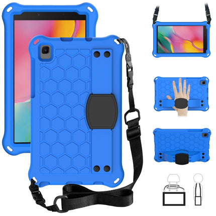 For Samsung Galaxy Tab A 8.0 & S Pen (2019)P200/P205 Honeycomb Design EVA + PC Four Corner Shockproof Protective Case with Strap(Blue+Black)-garmade.com