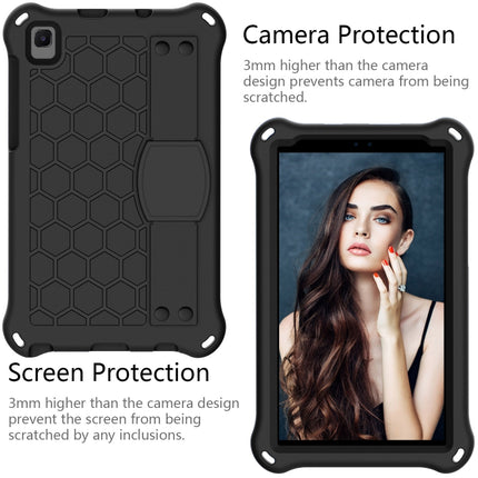 For Samsung Galaxy Tab A 8.0 & S Pen (2019)P200/P205 Honeycomb Design EVA + PC Four Corner Shockproof Protective Case with Strap(Black+Black)-garmade.com