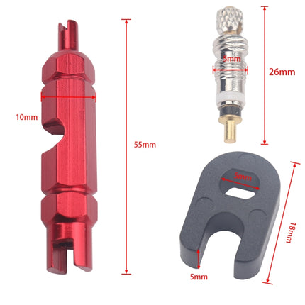 A5586 10 PCS Bicycle French Valve Core with Red Disassembly Tool-garmade.com