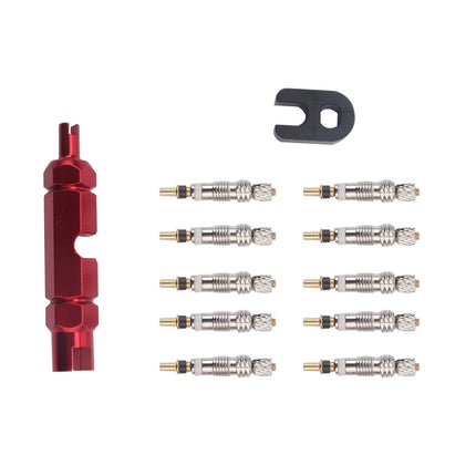 A5586 10 PCS Bicycle French Valve Core with Red Disassembly Tool-garmade.com