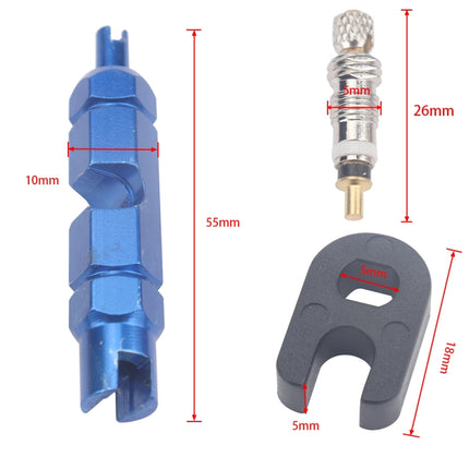 A5588 10 PCS Bicycle French Valve Core with Blue Disassembly Tool-garmade.com