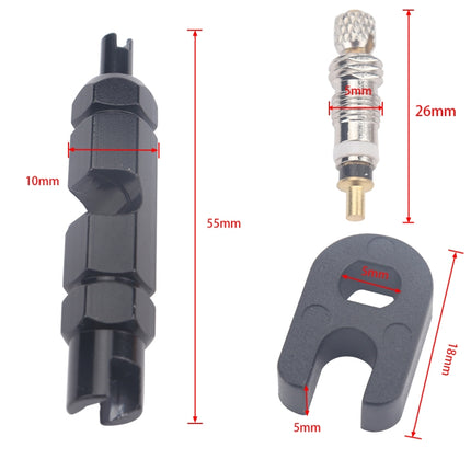 A5590 10 PCS Bicycle French Valve Core with Black Disassembly Tool-garmade.com