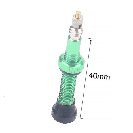 A5597 2 PCS 40mm Green French Tubeless Valve Core with A-type Wrench for Road Bike-garmade.com