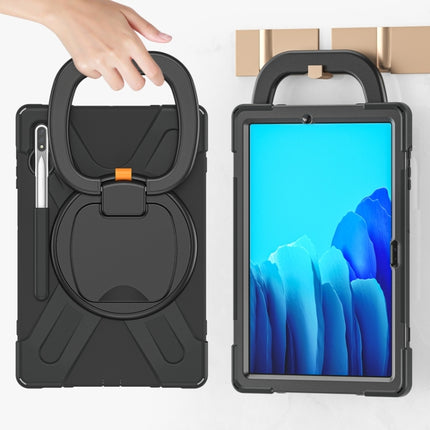 For Samsung Galaxy Tab S8+ / Tab S8 Plus / Tab S7 FE / Tab S7+ T970/T975 Silicone + PC Protective Case with Holder & Shoulder Strap(Black+Black)-garmade.com