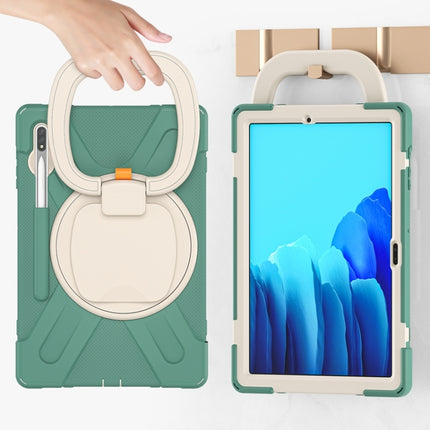 For Samsung Galaxy Tab S8+ / Tab S8 Plus / Tab S7 FE / Tab S7+ T970/T975 Silicone + PC Protective Case with Holder & Shoulder Strap(Emerald Green)-garmade.com
