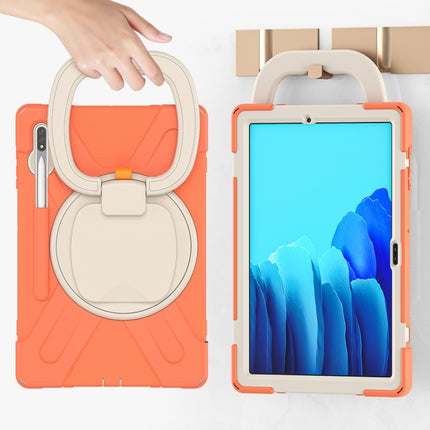For Samsung Galaxy Tab S8+ / Tab S8 Plus / Tab S7 FE / Tab S7+ T970/T975 Silicone + PC Protective Case with Holder & Shoulder Strap(Living Coral)-garmade.com