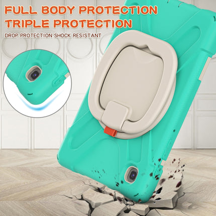 For Samsung Galaxy Tab A7 Lite T220 / T225 Silicone + PC Protective Case with Holder & Shoulder Strap(Mint Green)-garmade.com