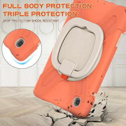 For Samsung Galaxy Tab A7 Lite T220 / T225 Silicone + PC Protective Case with Holder & Shoulder Strap(Coral Orange)-garmade.com
