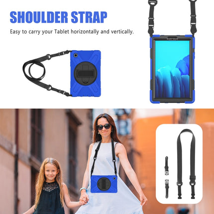 For Samsung Galaxy Tab A7 Lite T220 / T225 Silicone + PC Protective Case with Holder & Shoulder Strap(Blue)-garmade.com