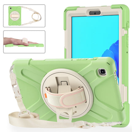 For Samsung Galaxy Tab A7 Lite T220 / T225 Silicone + PC Protective Case with Holder & Shoulder Strap(Matcha Green)-garmade.com