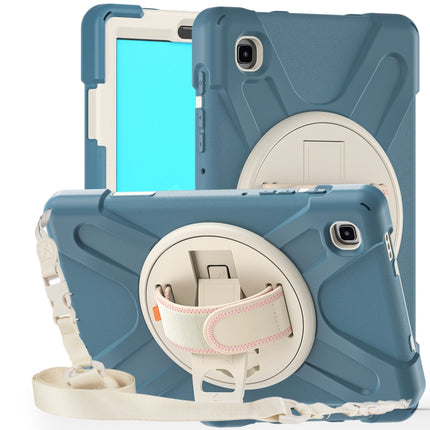 For Samsung Galaxy Tab A7 Lite T220 / T225 Silicone + PC Protective Case with Holder & Shoulder Strap(Cornflower Blue)-garmade.com