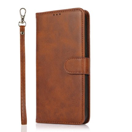 For Samsung Galaxy Note10 Calf Texture 2 in 1 Detachable Magnetic Back Cover Horizontal Flip Leather Case with Holder & Card Slots & Wallet & Photo Frame(Brown)-garmade.com