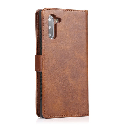 For Samsung Galaxy Note10 Calf Texture 2 in 1 Detachable Magnetic Back Cover Horizontal Flip Leather Case with Holder & Card Slots & Wallet & Photo Frame(Brown)-garmade.com