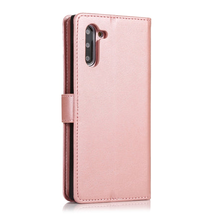 For Samsung Galaxy Note10 Calf Texture 2 in 1 Detachable Magnetic Back Cover Horizontal Flip Leather Case with Holder & Card Slots & Wallet & Photo Frame(Rose Gold)-garmade.com