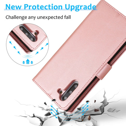 For Samsung Galaxy Note10 Calf Texture 2 in 1 Detachable Magnetic Back Cover Horizontal Flip Leather Case with Holder & Card Slots & Wallet & Photo Frame(Rose Gold)-garmade.com