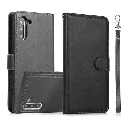 For Samsung Galaxy Note10 Calf Texture 2 in 1 Detachable Magnetic Back Cover Horizontal Flip Leather Case with Holder & Card Slots & Wallet & Photo Frame(Black)-garmade.com